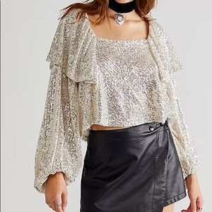 NWT Free People Shimmer Top sz Medium